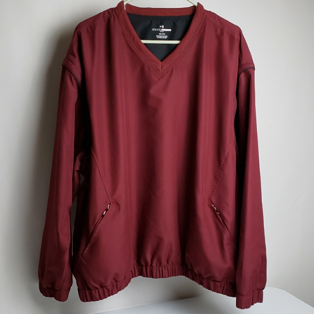 GRANDSLAM  XXLG  MENS Golf Maroon Pullover Jacket with Removable Sleeves